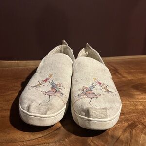 Disney Toms Deconstructed Alpargata Taupe Gus and Jaq Size 9.5 Women's Slip on